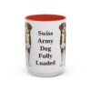 15oz Funny Greater Swiss Mountain Dog Mug, Red, front view