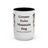 15oz Greater Swiss Mountain Dog Latin Mug, Black, front view