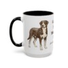 15oz Greater Swiss Mountain Dog Latin Mug, Black, left side view