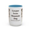 15oz Greater Swiss Mountain Dog Latin Mug, Light Blue, front view