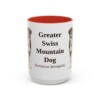 15oz Greater Swiss Mountain Dog Latin Mug, Red, front view