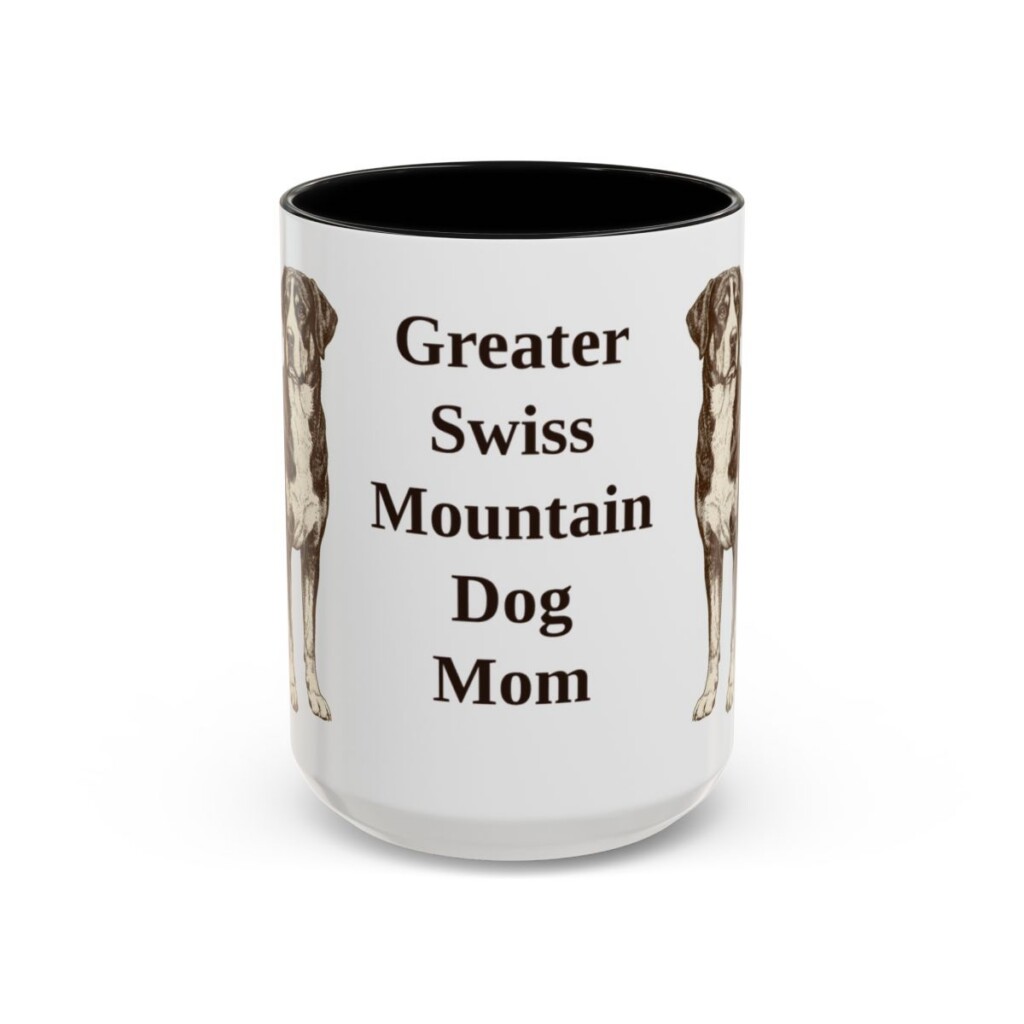 15oz-greater-swiss-mountain-dog-mug-mom-black-front 15oz Greater Swiss Mountain Dog Dog Mom Mug, Black, front view
