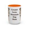 15oz-greater-swiss-mountain-dog-mug-mom-orange 15oz Greater Swiss Mountain Dog Dog Mom Mug, Orange, front view