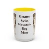 15oz-greater-swiss-mountain-dog-mug-mom-yellow 15oz Greater Swiss Mountain Dog Dog Mom Mug, Yellow, front view