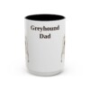 15oz Greyhound Dog Dad Mug, Black, front view