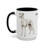 15oz Greyhound Dog Dad Mug, Black, left side view