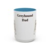 15oz Greyhound Dog Dad Mug, Light Blue, front view