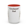 15oz Greyhound Dog Dad Mug, Red, front view