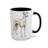 15oz Funny Greyhound Mug, Black, right side view