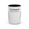 15oz Greyhound Latin Mug, Black, front view
