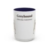 15oz Greyhound Latin Mug, Navy, front view