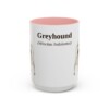 15oz Greyhound Latin Mug, Pink, front view