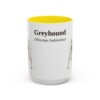 15oz Greyhound Latin Mug, Yellow, front view