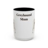 15oz Greyhound Dog Mom Mug, Black, front view