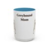 15oz Greyhound Dog Mom Mug, Light Blue, front view