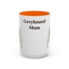 15oz Greyhound Dog Mom Mug, Orange, front view