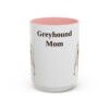 15oz Greyhound Dog Mom Mug, Pink, front view