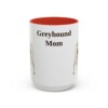 15oz Greyhound Dog Mom Mug, Red, front view