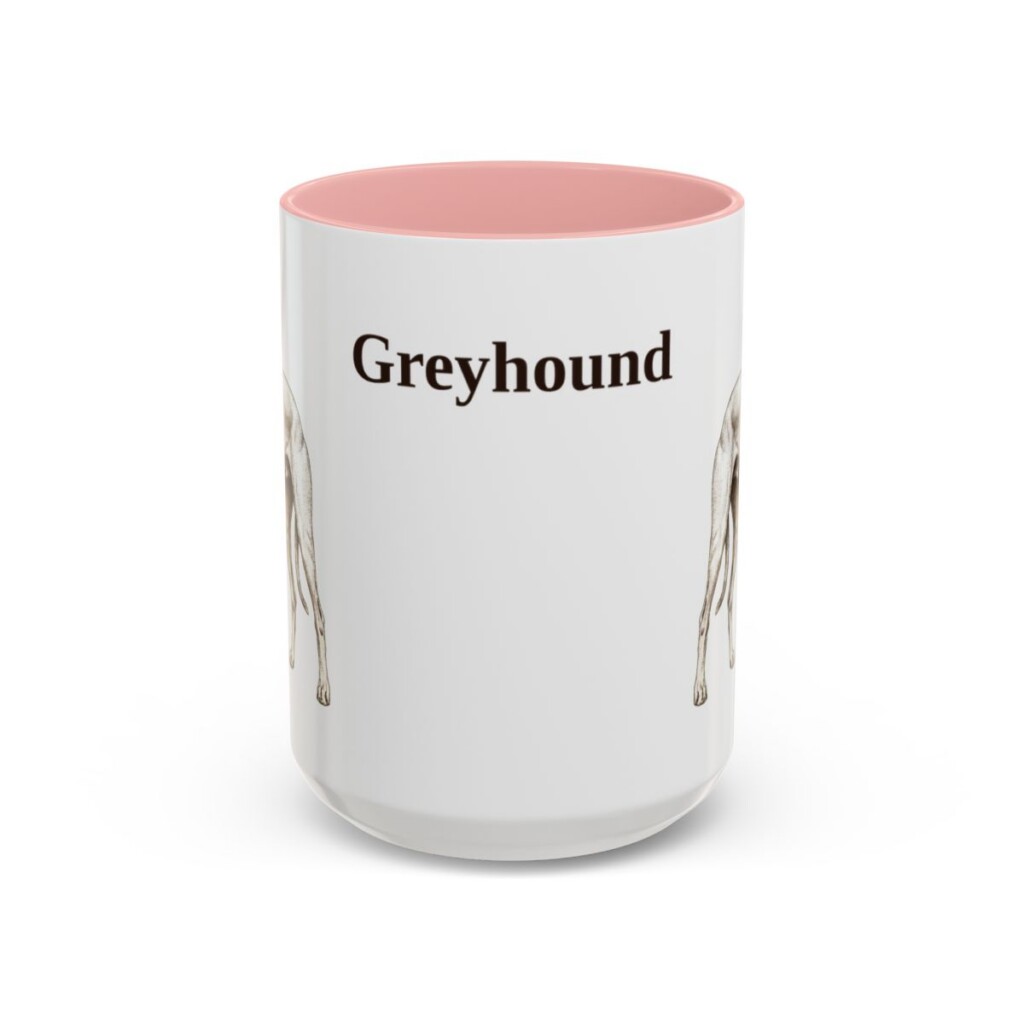 15oz Greyhound Mug, Pink, front view