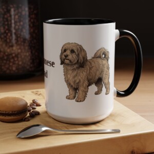 15oz Havanese Dog Dad Mug, Black, lifestyle photo