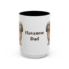 15oz Havanese Dog Dad Mug, Black, front view