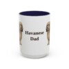 15oz Havanese Dog Dad Mug, Navy, front view