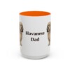 15oz Havanese Dog Dad Mug, Orange, front view