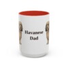 15oz Havanese Dog Dad Mug, Red, front view