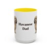 15oz Havanese Dog Dad Mug, Yellow, front view