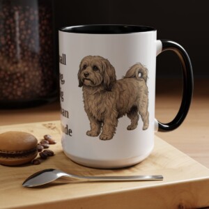 15oz Funny Havanese Mug, Black, lifestyle photo