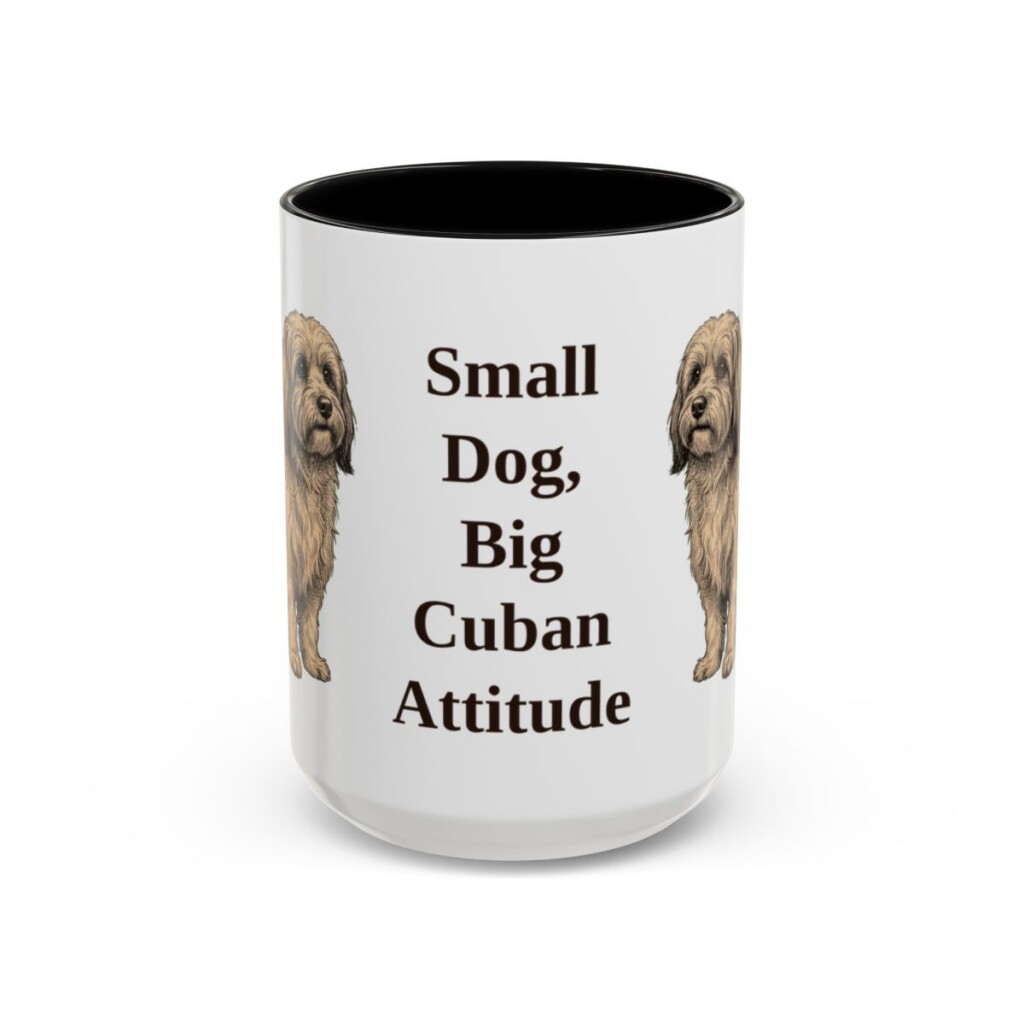 15oz-havanese-mug-humor-black-front 15oz Funny Havanese Mug, Black, front view