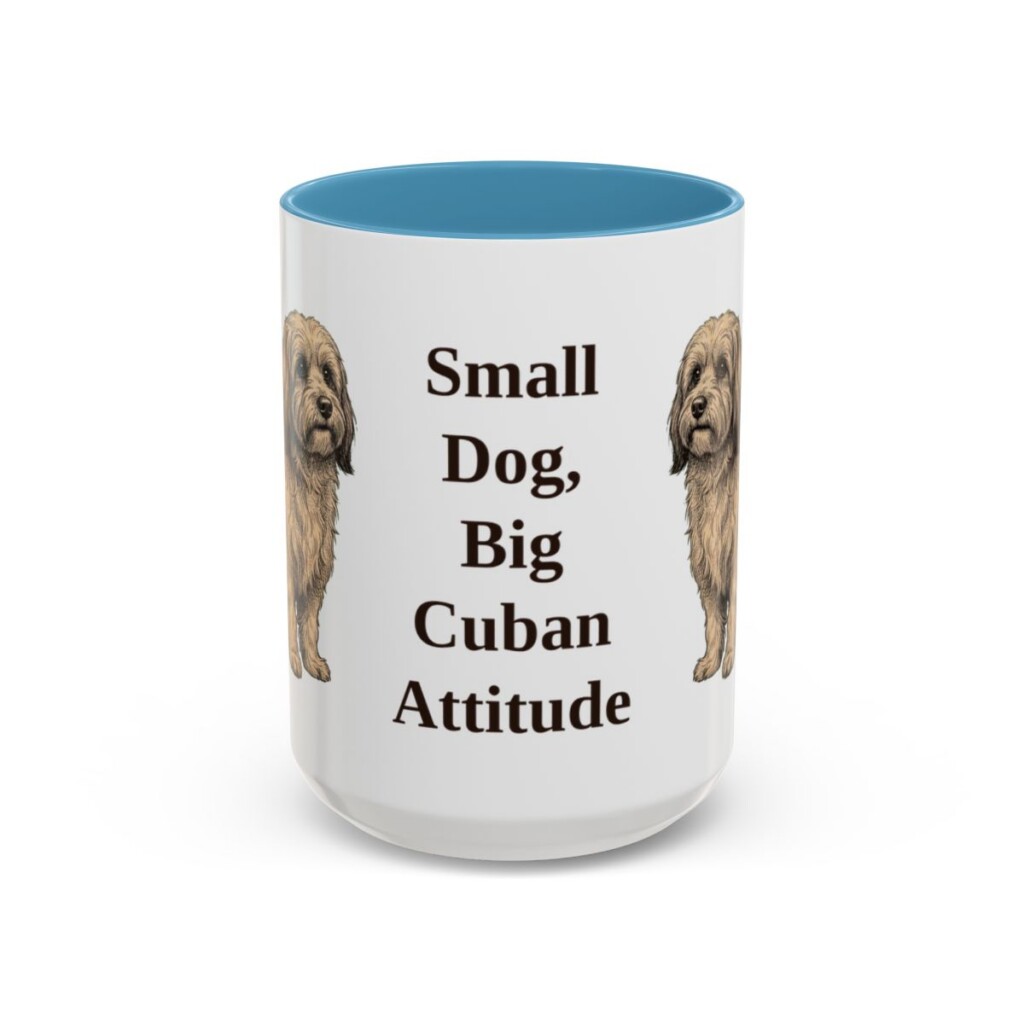 15oz-havanese-mug-humor-light-blue 15oz Funny Havanese Mug, Light Blue, front view