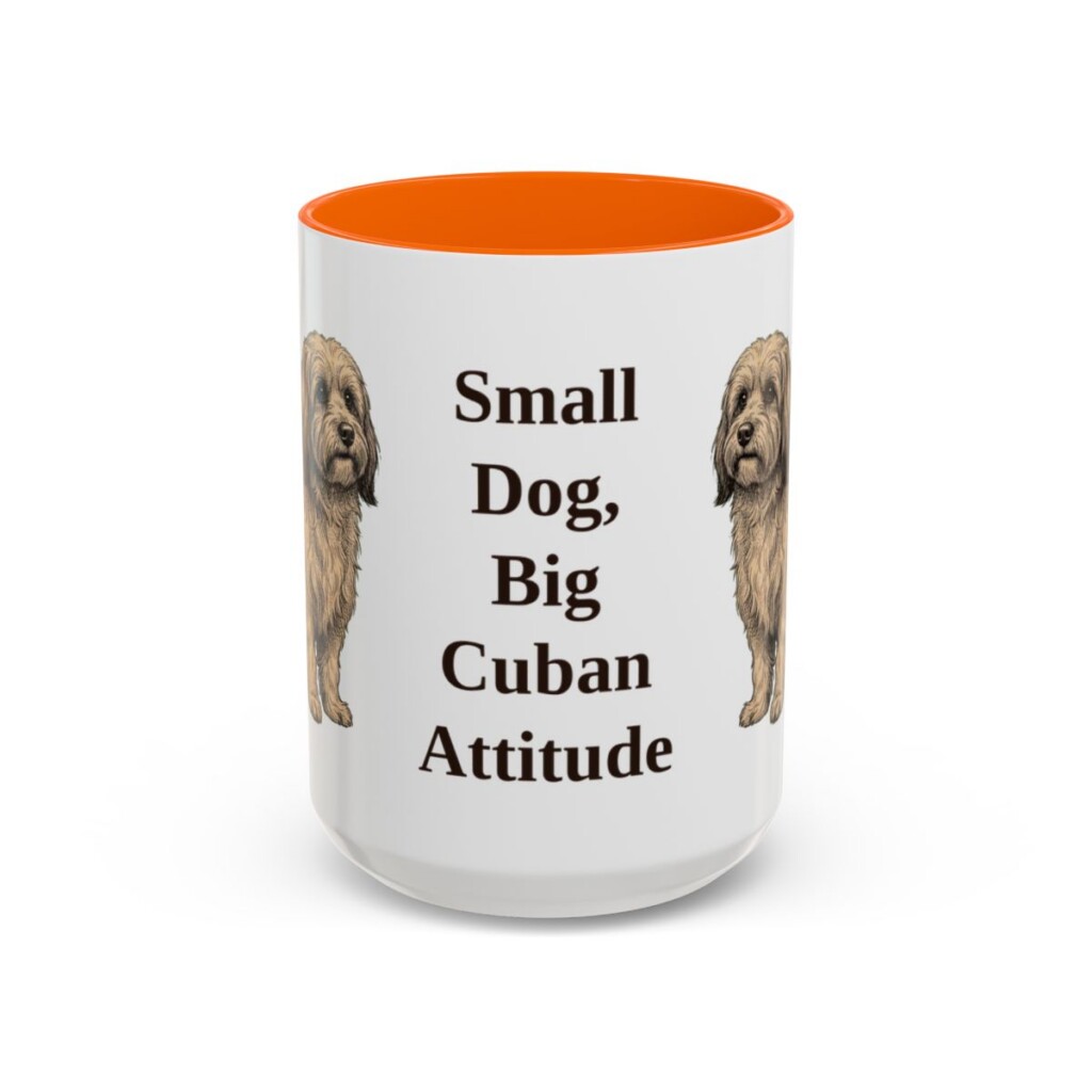 15oz-havanese-mug-humor-orange 15oz Funny Havanese Mug, Orange, front view
