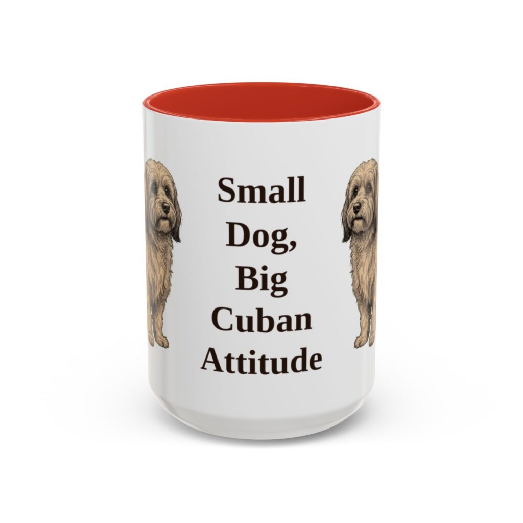 15oz-havanese-mug-humor-red 15oz Funny Havanese Mug, Red, front view