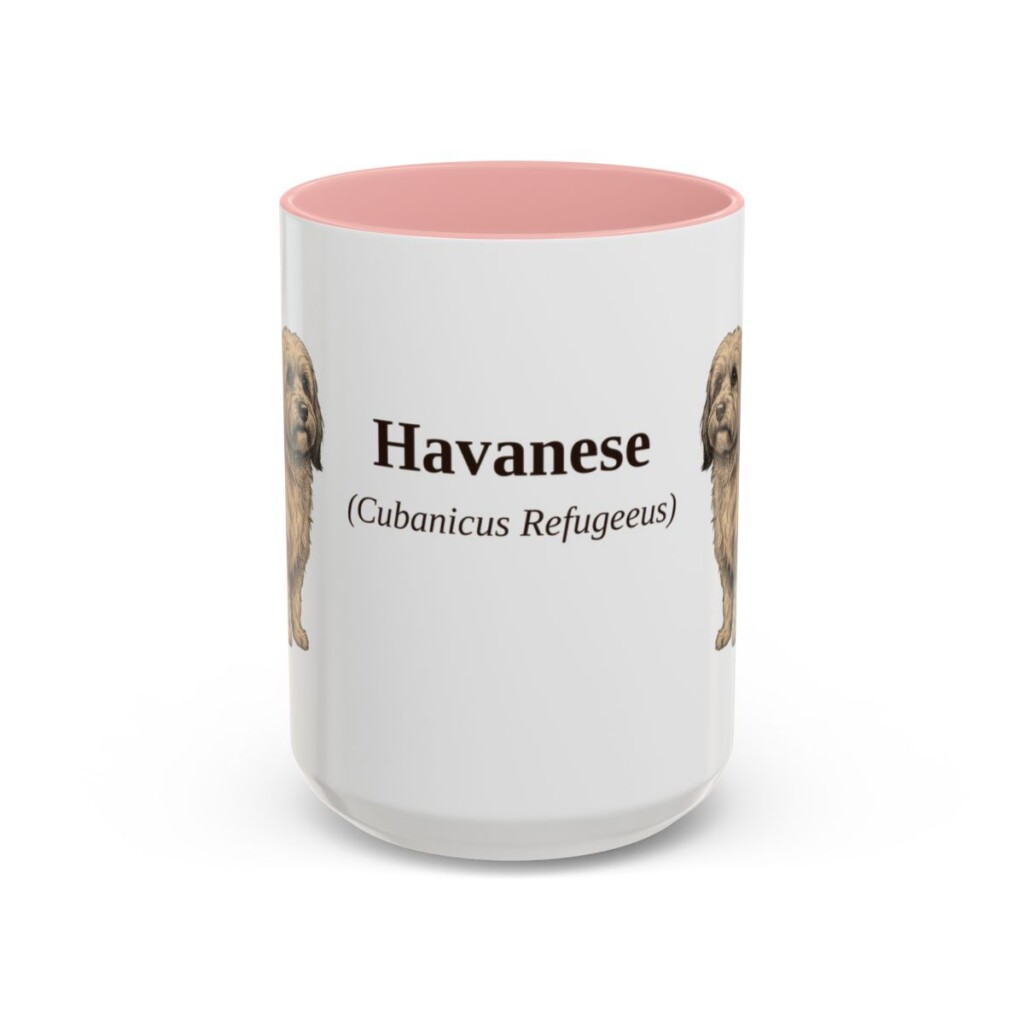 15oz-havanese-mug-latin-pink 15oz Havanese Latin Mug, Pink, front view