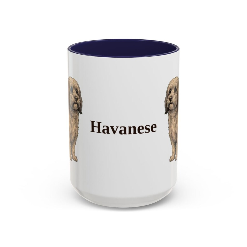 15oz Havanese Mug, Navy, front view