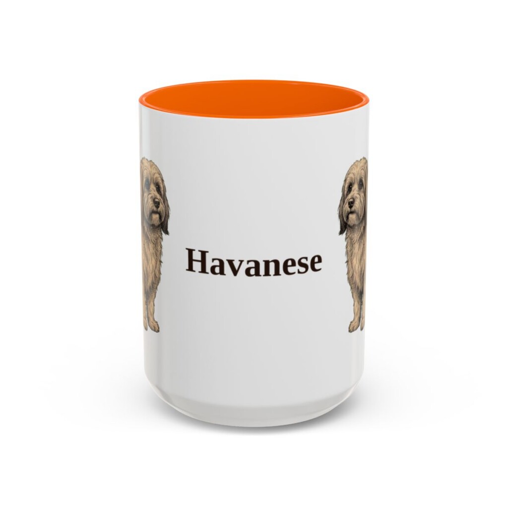 15oz Havanese Mug, Orange, front view