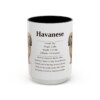 15oz Havanese Mug, Black, front view