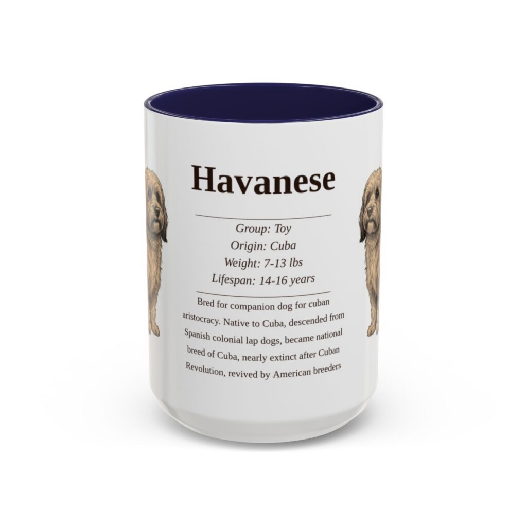 15oz Havanese Mug, Navy, front view