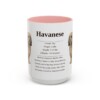 15oz Havanese Mug, Pink, front view