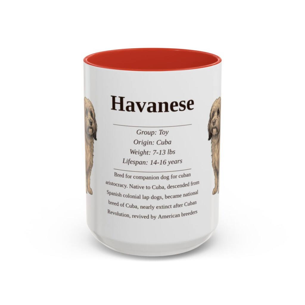 15oz Havanese Mug, Red, front view