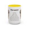 15oz Havanese Mug, Yellow, front view