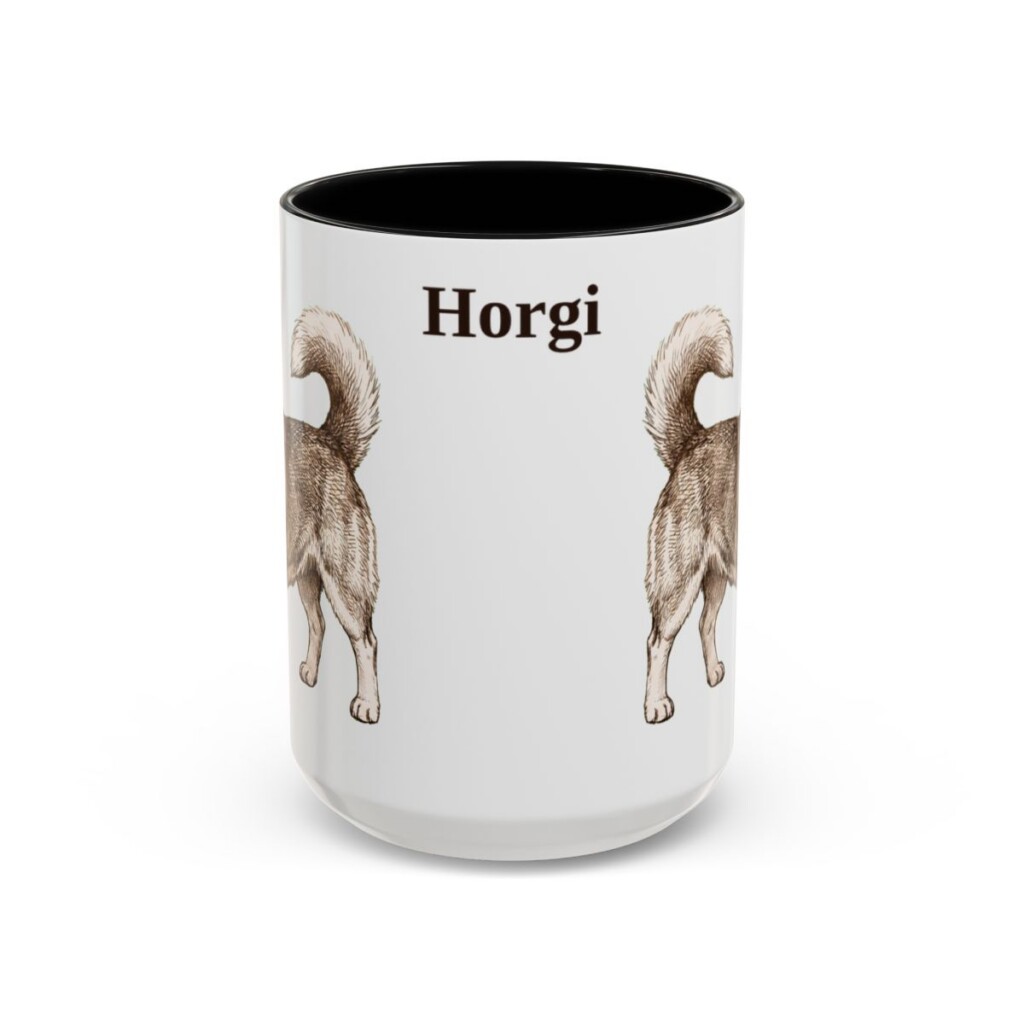 15oz Horgi Mug, Black, front view
