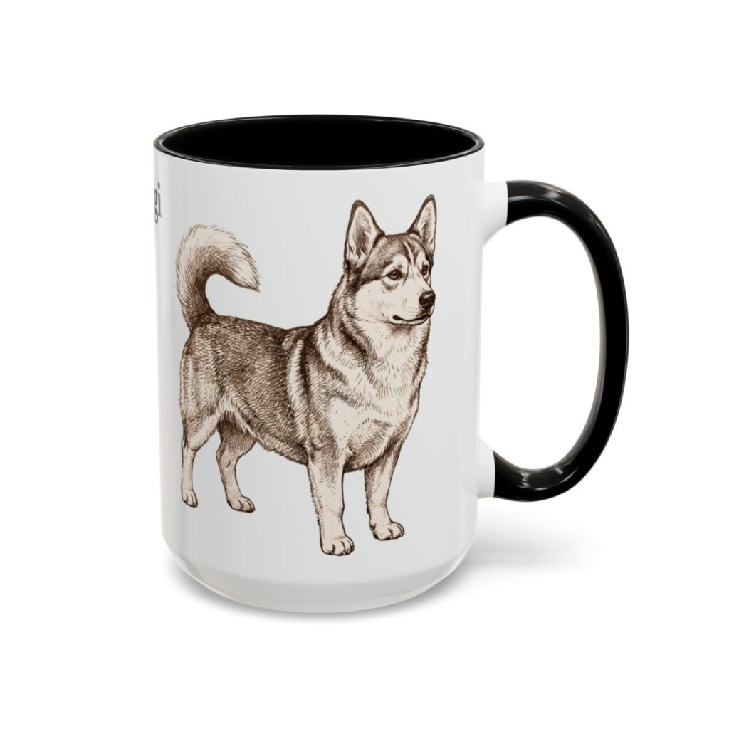 15oz Horgi Mug, Black, right side view