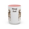 15oz Horgi Dog Dad Mug, Pink, front view