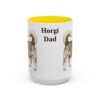 15oz Horgi Dog Dad Mug, Yellow, front view