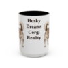 15oz Funny Horgi Mug, Black, front view
