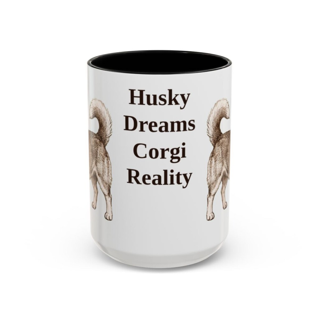 15oz Funny Horgi Mug, Black, front view