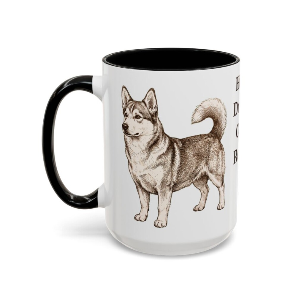 15oz Funny Horgi Mug, Black, left side view