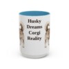 15oz Funny Horgi Mug, Light Blue, front view